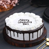 Round Womens Day Blackforest Cake - 500 Gm