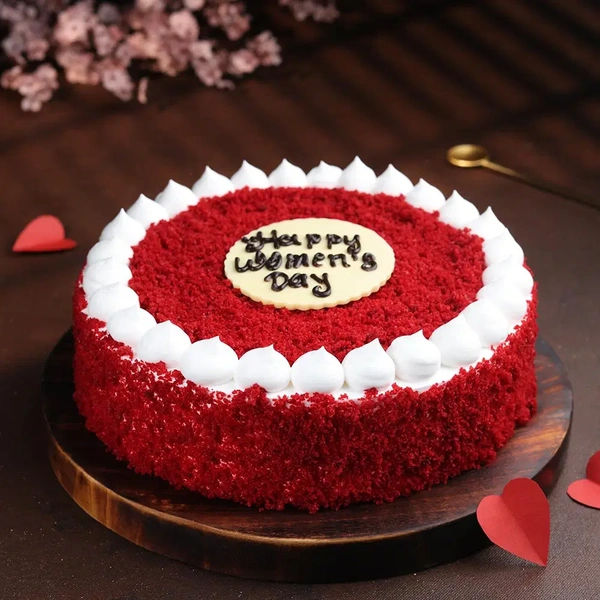 Womens Day Special Red Velvet Cake - 500 Gm