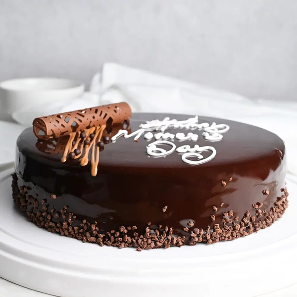 Mothers Day Glazed Chocolate Truffle Cake - 500 Gm