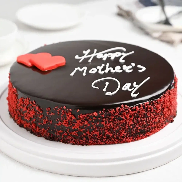 Glossy Chocolate Truffle Mothers Day Cake - 1 Kg