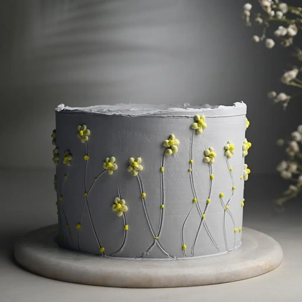 Delicate Flower Adorned Cake - 1 Kg