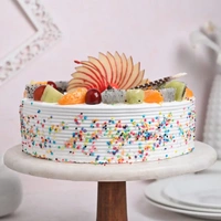 Fruits & Sprinkles Vanilla Cake - 500 Gm