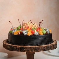 Chocolate Truffle Fresh Fruit Cake - 1 Kg