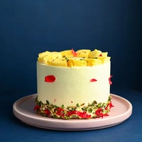 Rose Petals N Pistachio Rasmalai Cake - 1 Kg