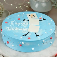 Snowman Vanilla Birthday Cake - 1.5 Kg