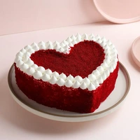 Heart Shape Red Velvet Crumb Cake - 500 Gm