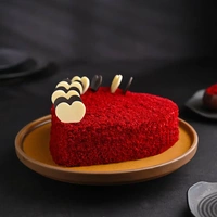 Red Velvet Heart Shape Cake - 500 Gm