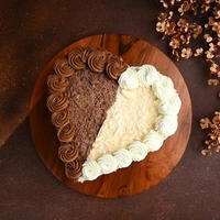 Heart Shape Double Delight Cake - 500 Gm