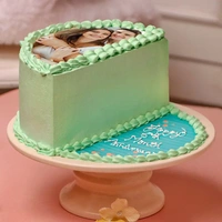 Pineapple Photo Anniversary Half Cake - 500 Gm