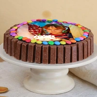 KitKat Gems Photo Cake - 1.5 Kg
