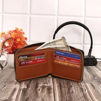 Personalized Unisex Tan Wallet with Name & Charm