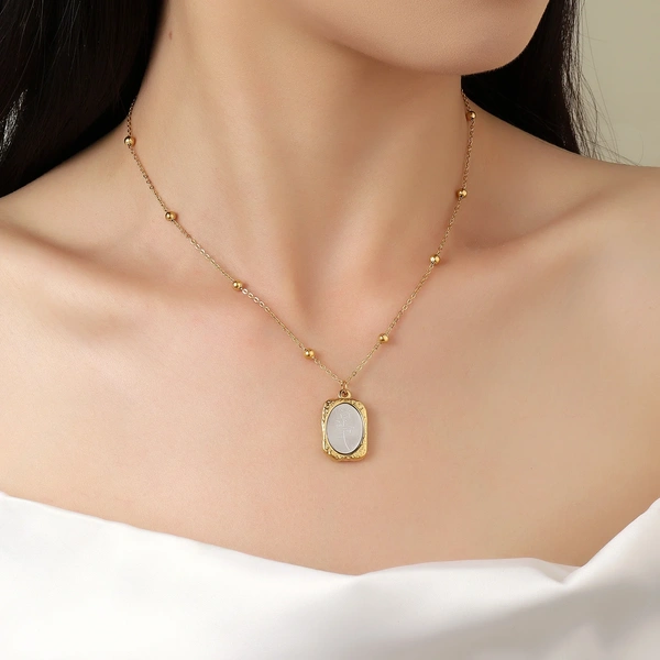 Mystical Rose Charm Gold Necklace