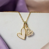 LoveBond Double Heart Golden Necklace