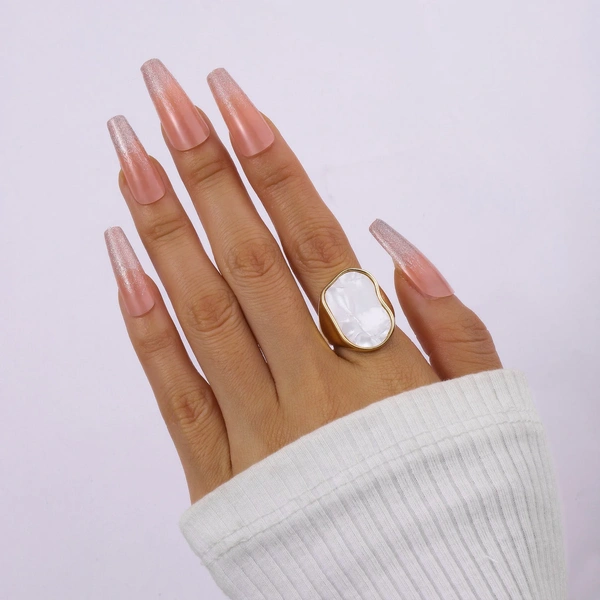 Mother Of Pearl Enamel Ring