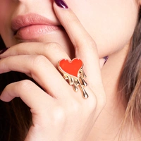 Burning Red Heart Ring