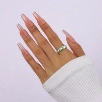 Green & White Enamel Ring