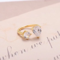 Open Pear Cut Diamond Toi-et-Moi Ring
