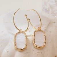 Leidy Marble Gold Hoop Earring