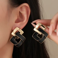 Ornate Enamel Luxury Gold Earring