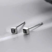 Cannabis Silver Black Studs