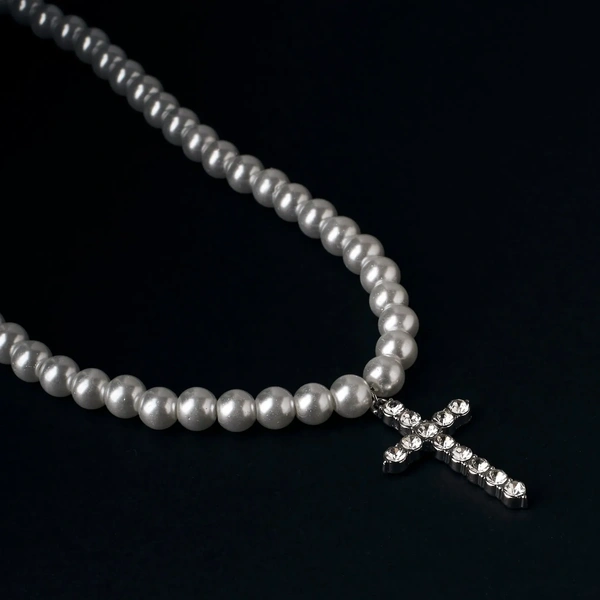 Pearl Pinnacle Cross Necklace