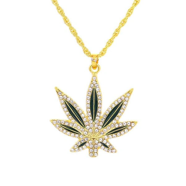 Cannabis Leaf Golden Chain