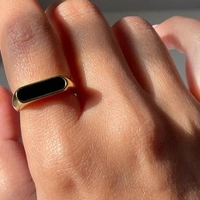 Tribal Gold Black Ring