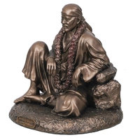 Cold Cast Bronze Resin Sitting Sai Baba Statue
