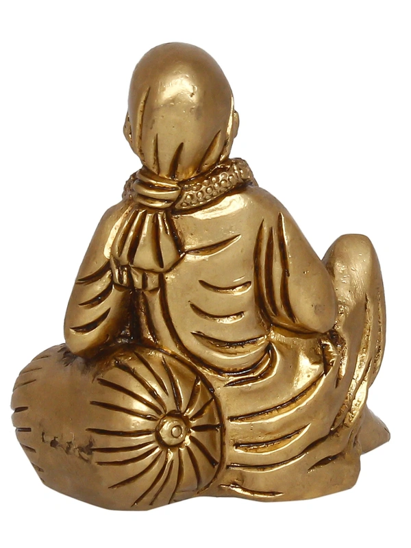 Golden Brass Handcrafted Sitting Sai Baba Idol