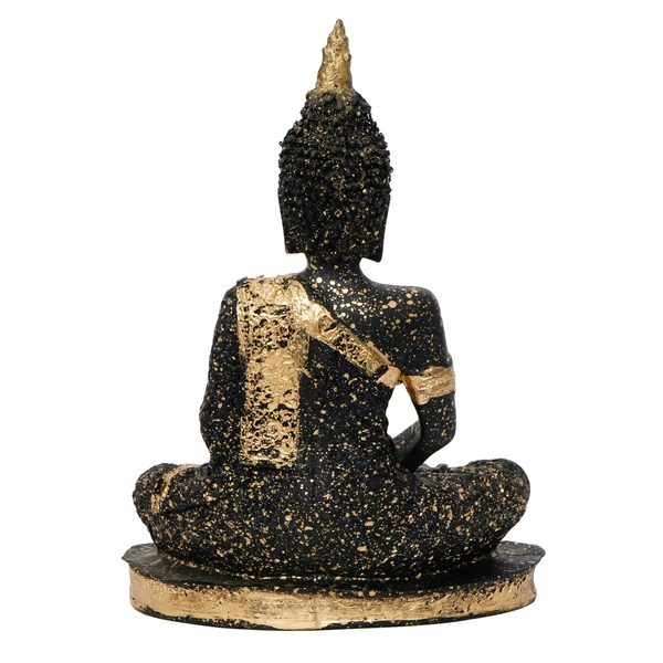 Golden And Black Meditating Lord Buddha Handcrafted