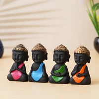 Black & Golden Polyresin Handcrafted Meditating Buddha Statue
