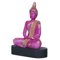 Purple & Golden Polyresin Handcrafted Meditating Lord Buddha Statue