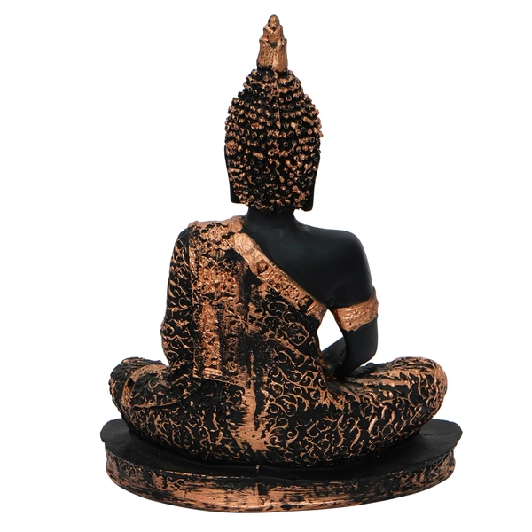 Black And Copper Meditating Lord Buddha Handcrafted