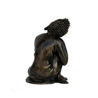Polyresin Black Resting Buddha On Knee Statue