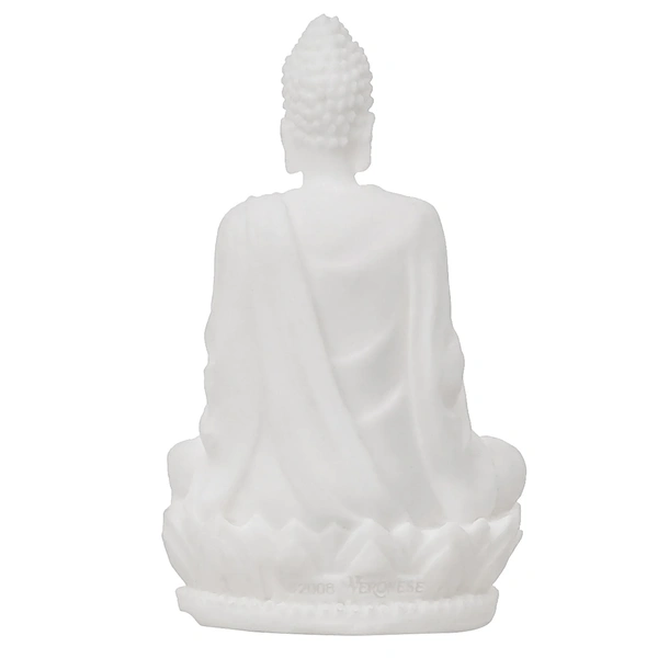 White Polyresin Meditating Lord Buddha Statue