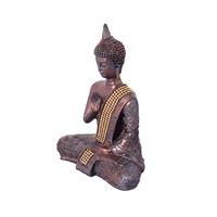 Polyresin Black And Golden Meditating Blessing Buddha Statue