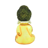 Polyresin Yellow And White Praying Monk Buddha Statue