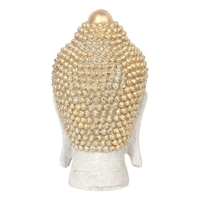 Polyresin Golden And White Meditating Buddha Head Statue