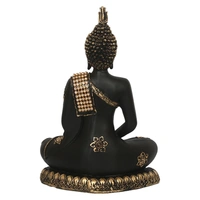 Polyresin Black And Golden Handcrafted Meditating Buddha Statue