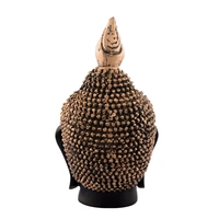 Polyresin Gold And Black Meditating Buddha Head Statue