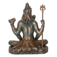 Brown Polyresin And Bronze Lord Shiva Padmasana Statue