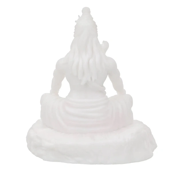 White Polyresin Lord Shiva Sitting Statue