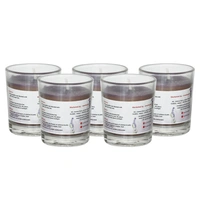 Set Of 5 Glass Lavender Scented Candles