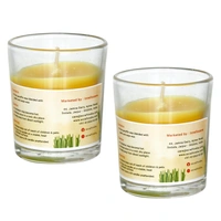 Set Of 2 Lemon Grass Scented Glass Candle