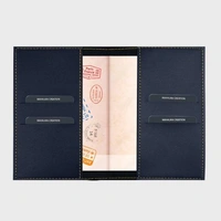 Personalized Leather Passport Cover - Blue