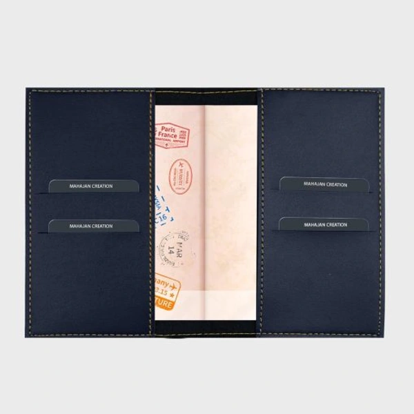 Personalized Leather Passport Cover - Blue