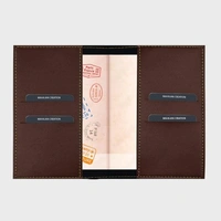 Personalized Leather Passport Cover - Brown