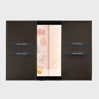 Personalized Leather Passport Cover - Gray