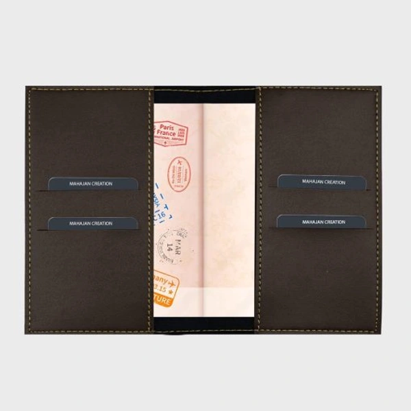 Personalized Leather Passport Cover - Gray