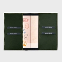Personalized Leather Passport Cover - Olive